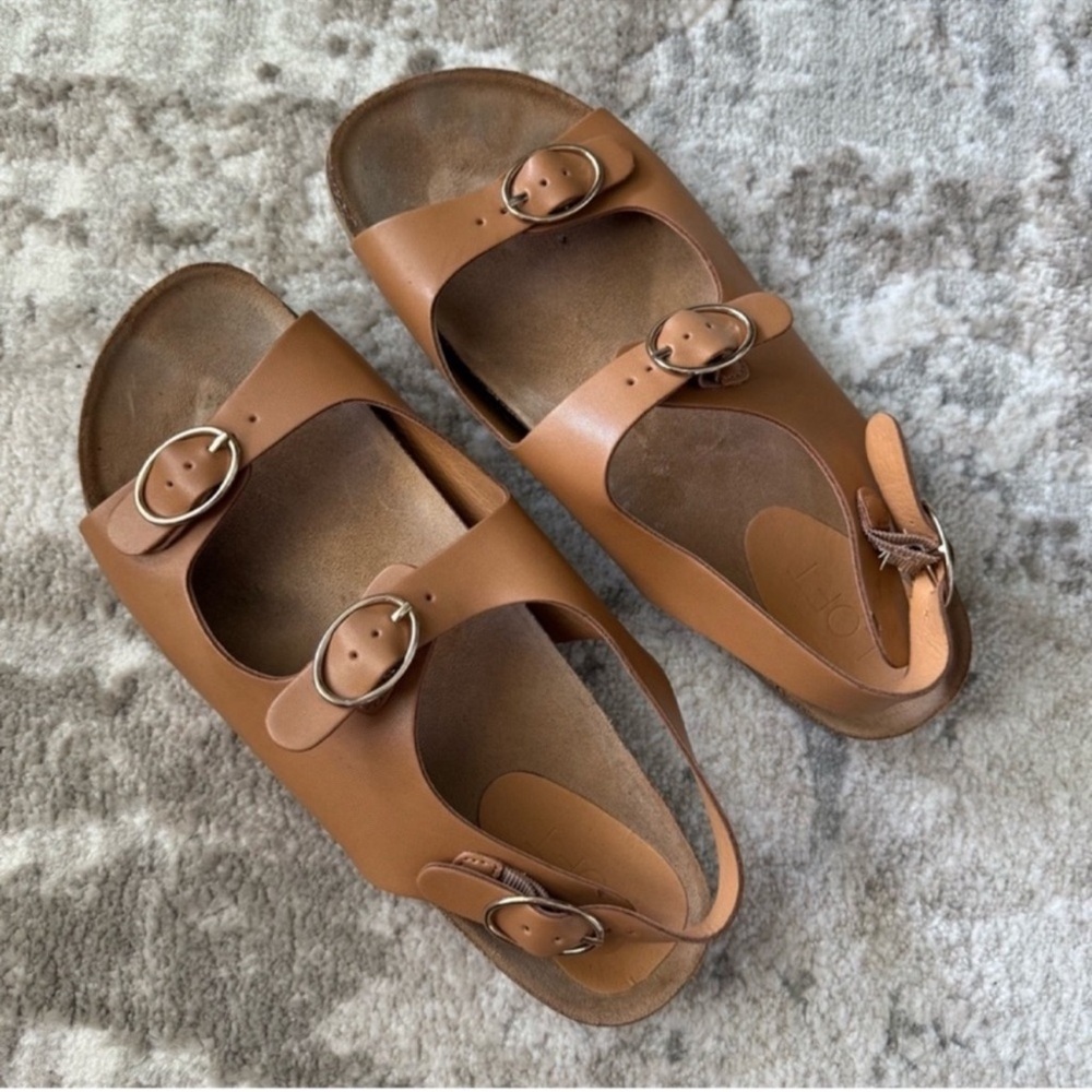 Bundle of Loft Leather Two Strap Sandals - Picture 2 of 10